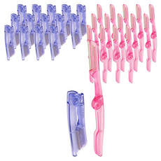 세븐스타 파우치 눈썹칼 휴대용접이형 2p, 핑크, 퍼플, 18개