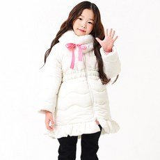 Kids Recipe 女童波浪絎縫鋪棉長版外套