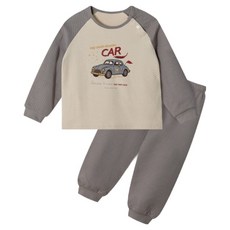 unifriend 經典汽車三層保暖棉質九分居家服套裝