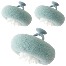 喵汪森林 甜甜圈按摩沐浴球 12cm, 藍色圓環, 3個, 1入