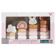 Label Label 木質趣味疊疊樂 18個月以上適用 手眼協調 邏輯思維訓練, 粉色, 1盒