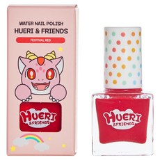 韓國 SHUADAM 休莉與朋友們 水性兒童指甲油, 1個, 慶典紅