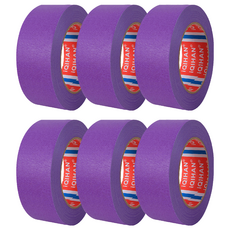 iQIHAN 다다 칼라 마스킹 종이테이프 25mm x 15m, 퍼플, 6개