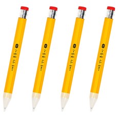 포포팬시 빅사이즈 점보 연필 HB, 옐로우, 4개
