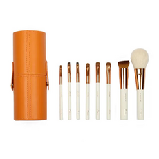 Galatea 葛拉蒂 金顏短柄系列 8支裝頂級彩妝刷具組 橘色 時尚便攜彩妝刷具套裝, 1組