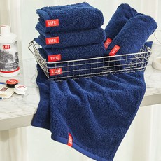 LIFE 無塵飯店毛巾 40支精梳棉, 深海軍藍, 10個