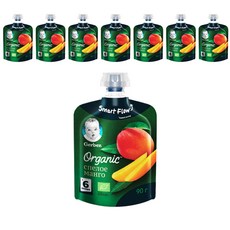 거버 오가닉 파우치 퓨레 이유식, 망고, 8개