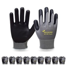 MEGA GRIP 觸控塗層手套 S, 混合顏色, 10套