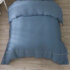 Hong Yew Bedding 鴻宇寢飾 300織純色刺繡薄被套 台灣製 2101, 迷霧藍