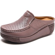 Picaso 女款牛皮增高手工厚底拖鞋 668