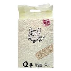 Q醬 破碎型豆腐砂 真空包 6L 1包 - 快速凝結、有效除臭的貓砂首選, 櫻花