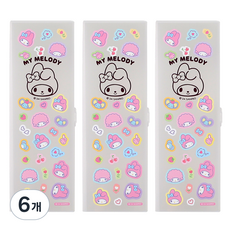 산리오 튜닝 스티커 필통 마이멜로디, 혼합색상, 6개