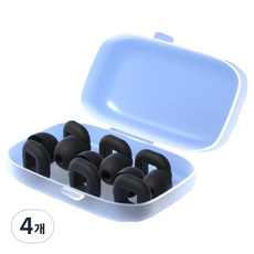 Misoroun 飛機用睡眠矽膠耳塞 方形一體式 黑色 + 收納盒, 4個, 3副