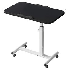 FANCY LIFE 移動式升降邊桌 T02單檯面, 純黑色