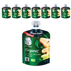 거버 오가닉 파우치 퓨레 이유식, 배 + 사과 + 바나나 혼합맛, 8개