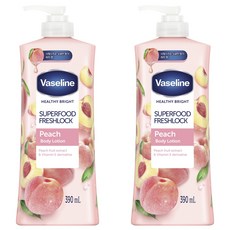 Vaseline 凡士林 超級食物身體乳 桃子香, 2個, 390ml