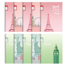 YOUNGART 線圈英文筆記本 24頁, 隨機發貨, 10片