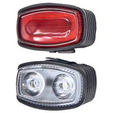 Kinyo 充電式自行車燈組 附USB充電線 + 綁帶, 白色前燈/紅色尾燈, 1組