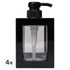 인블룸 깔끔한 주방세제 사각 디스펜서 일반형 500ml, 블랙, 4개