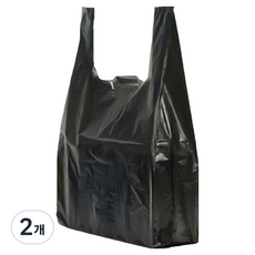 GNHom 韓國製造 堅固耐用 可提式手把 超市塑膠袋 黑色 300入, 2個, 8L