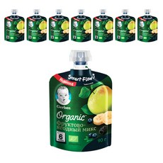 거버 오가닉 파우치 퓨레 이유식, 사과 + 바나나 + 블루베리 + 블랙베리 혼합맛, 8개