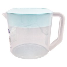 生活King 塑膠冷水壺 2件套 有杯蓋 有側手把 台灣製造, 藍色, 2.5L, 1組