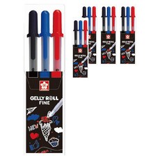 겔리롤 사쿠라 파인 3종 세트 0.6mm, 블랙, 블루, 레드, 5세트