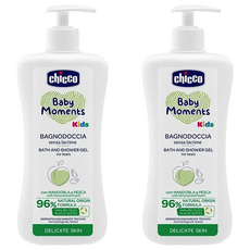Chicco Kids寶貝桃果萃取沐浴露, 自然果香, 溫和不刺激, 0歲以上適用, 500ml, 2瓶