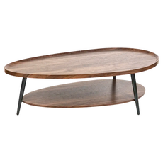 FAmILyLIFE 生活 木冶山居 Carmel雙層梨形茶几 WO-030-WA 60 x 120 x 38cm 10.7kg, 胡桃木