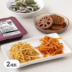 식도감 반찬 꽈리고추 멸치볶음 60g + 연근조림 100g + 진미채 70g + 부드러운 진미채볶음 60g 세트, 2세트