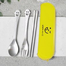 FINE SENSE 孩童餐具組 湯匙+筷子+叉子+餐具盒, 混色, 1組