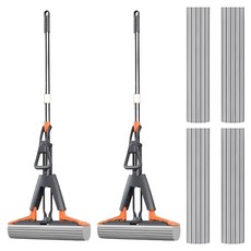 Okoro 免觸碰吸水紙漿清潔拖把 + 3入補充墊, 2套