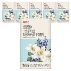 코멧 순백 3겹 라벤더 바닐라 롤화장지, 30m, 30개입, 6개