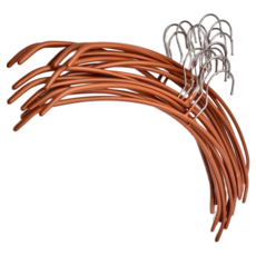 Axis 艾克思 高荷重乾濕兩用防滑超輕巧衣架 18入 台灣製 PVC塑料+鐵, 沙漠金, 1組