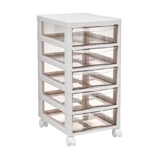 LILIKOKO 哩哩摳摳 辦公文件收納櫃 27x34.5x55.2公分 環保PP材質 萬向輪, 5層, 白色