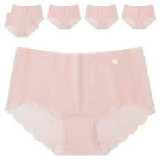 冰絲中腰透氣面膜內褲 N215 6件, 粉冰絲