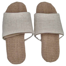 日式亞麻居家拖鞋 米白色, M 24cm, 1雙
