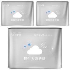 icon 愛康 超引力涼感棉 涼感衛生棉 舒適透氣, 日用型(24cm), 8片, 3包