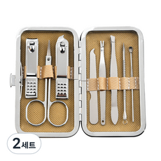 피피홈리빙 귀이개 손톱깍이 케어 8종 세트, 2세트, 브라운