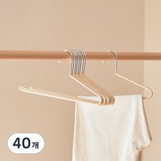 진심감성 논슬립 바지걸이, 베이지, 40개