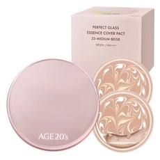 AGE20'S 玻璃肌水光精華遮瑕粉餅+補充蕊 12.5g 2個, 23號 Medium Beige, 1組