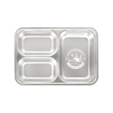 kitchen U Camping Sketch 探險不鏽鋼3格深餐盤, 銀色, 1個