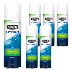 Schick 舒適牌水次元刮鬍露，敏感型，蘆薈成分，舒緩刮鬍不適，無酒精, 198g, 6瓶