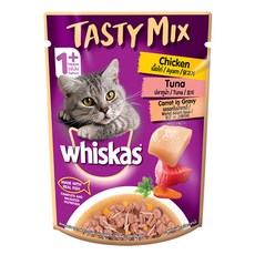 위스카스 어덜트 고양이 테이스티 믹스 습식사료, 닭+참치, 70g, 1개