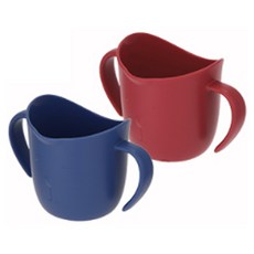 雙耳學習水杯2件組, 藍色+紅色