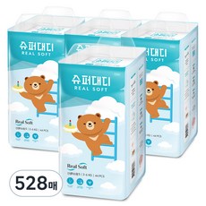 SUPER DADDY Real Soft黏貼型尿布, 小型(S), 528張