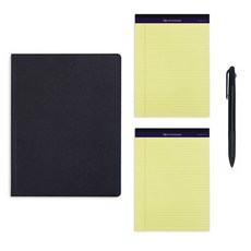 標準文件板夾 A4 + 法律便箋 A4 套組 隨機顏色 50張 2本裝 + 3色原子筆, 黑色, 1套