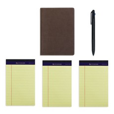 Standard on Heritage 文件板夾 + A5美式筆記本 50張 x 3入 + 3色原子筆 套組, BEIGE(文件板夾), 隨機出貨(美式筆記本), 1套