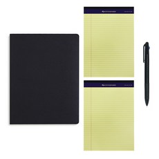 Pad Folio + Legal Pad 50 張 x 2 + 3 支彩色圓珠筆 B5, Pad folio（黑色），Legal Pad（顏色隨機）, 1套