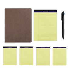 Paper Lab Pad Folio A4 + Legal Pad A4 50 張 5p + 3 色圓珠筆, Pad folio（棕色）、Legal Pad（隨機發貨）, 1套
